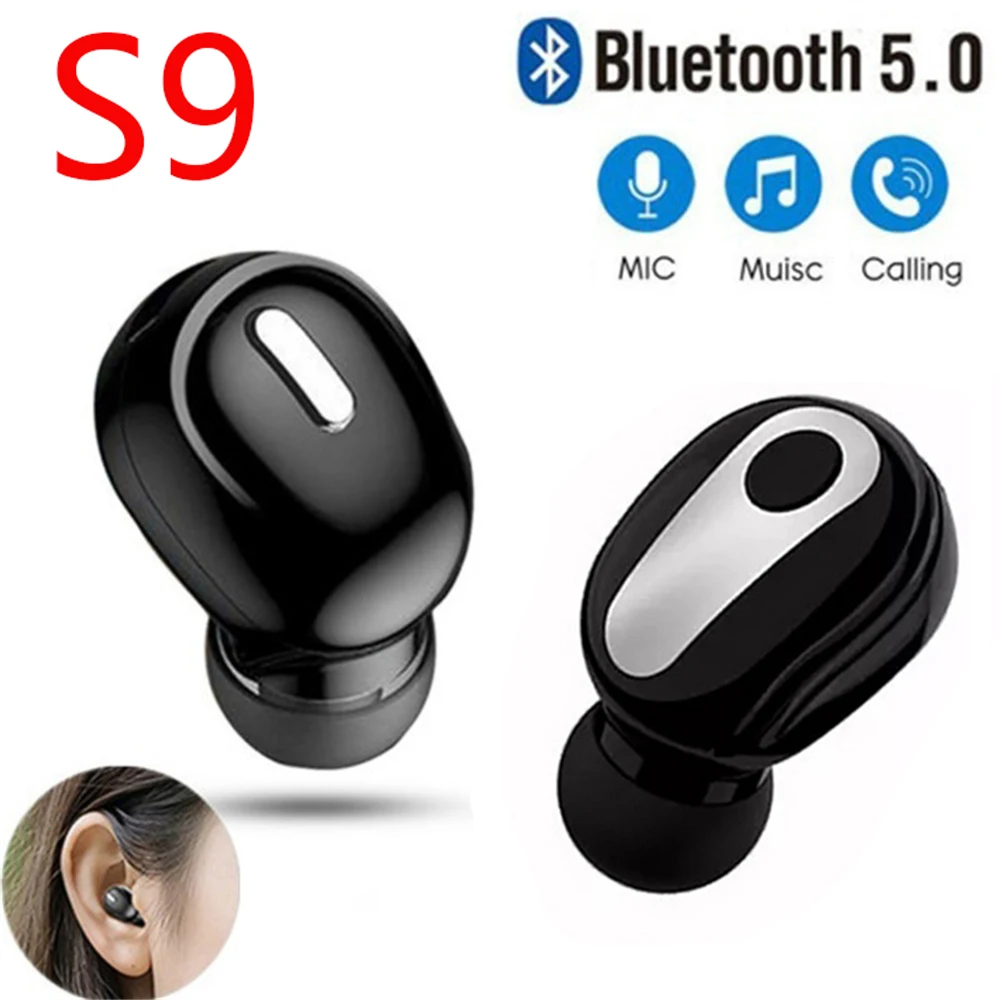 

New S9 Wireless Bluetooth headsets invisible earphones Mini single-ear hands-free earbuds for Smartphone Xiaomi PK I7S Pro6 Y50