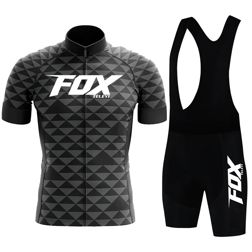

Комплект велосипедной одежды из Джерси с коротким рукавом, летняя одежда для велоспорта fox teleyi Team Road Racing Bike, дышащий комбинезон для горного велосипеда
