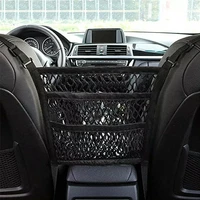 car net organizer standard between seat mesh storage net with pockets front seat dog barrier for cars trucks