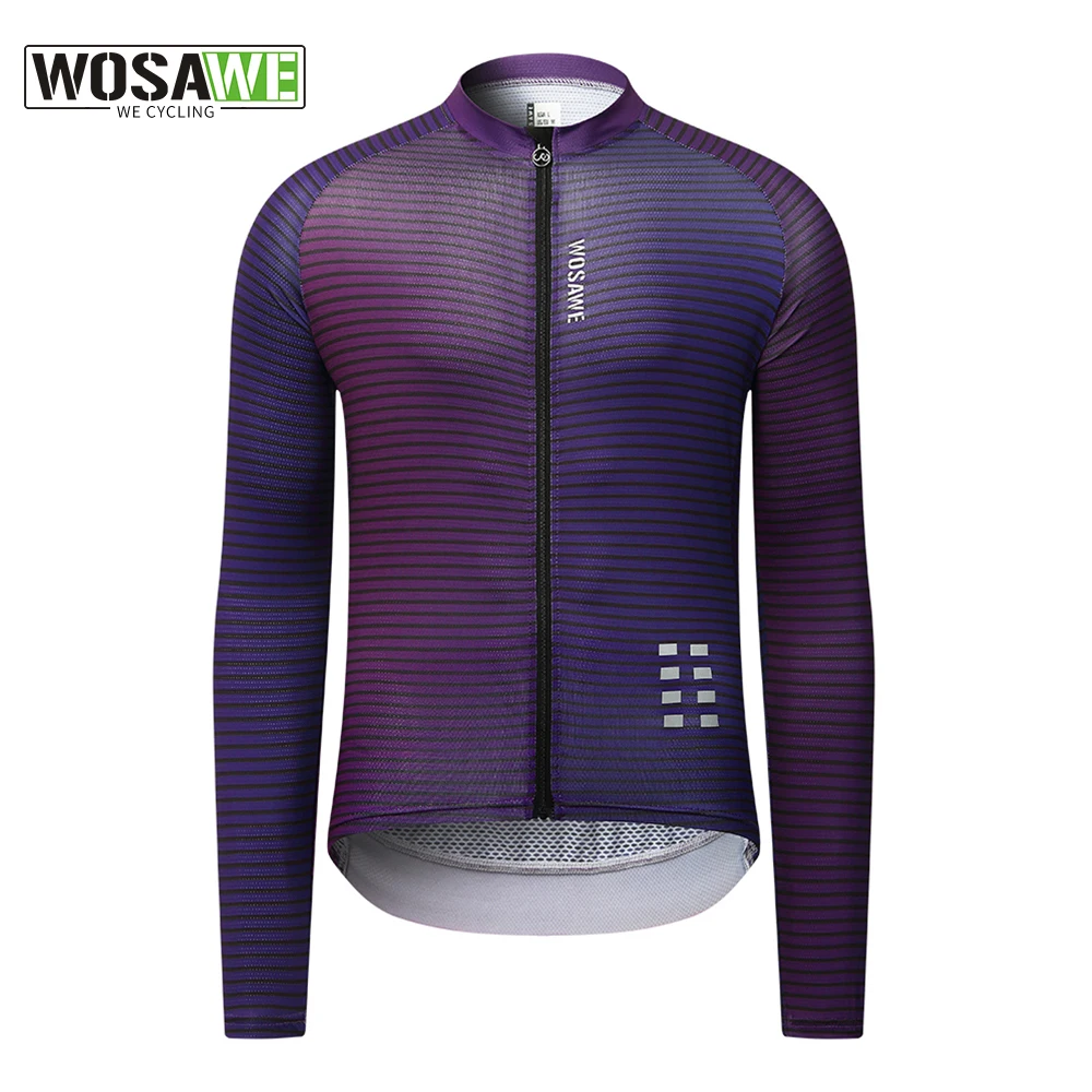 

WOSAWE Men's Pro Cycling Jersey Long Sleeve Mountain Bike Clothing Breathable MTB Bicycle Clothes SportsWear Motocross Jersey
