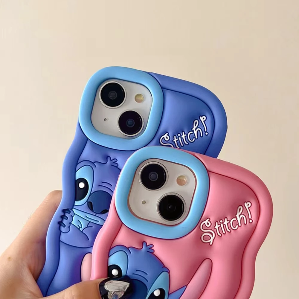 Hot Disney Stitch Phone Case For iPhone 16 Pro Max 15 14 8 7 Plus 13 12 11 Mini XS XR Funda Shockproof Protective Cover