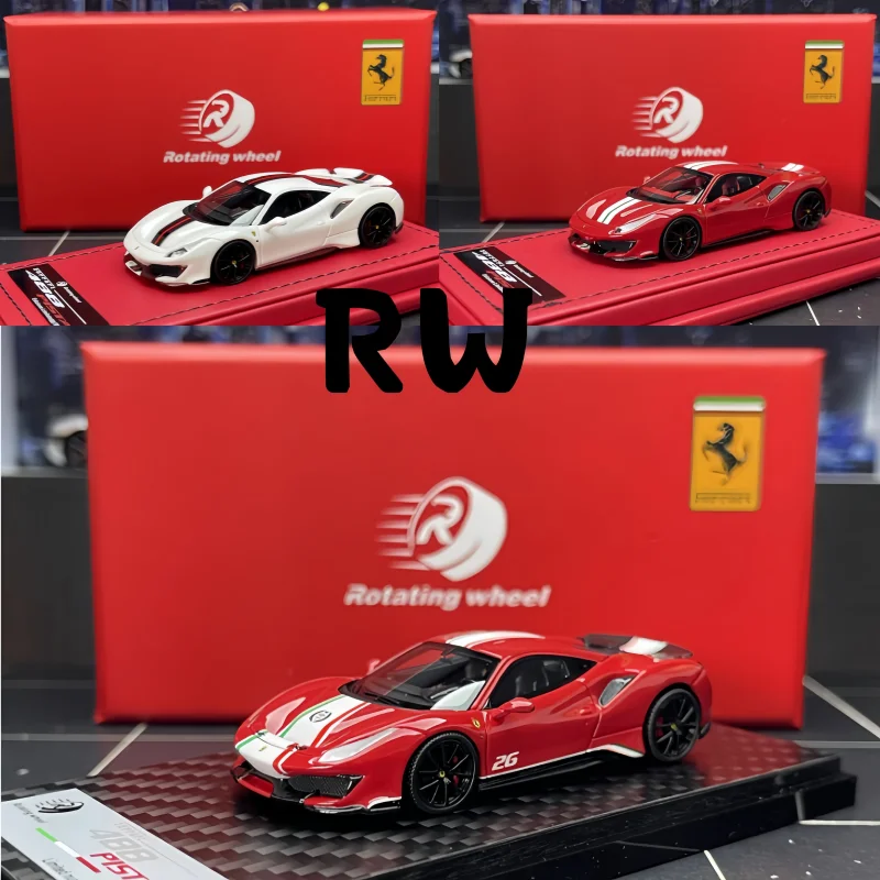 Фото RW 1:64 488 PISTA многоцветная ограниченная серия миниатюрная модель автомобиля из смолы, украшение для взрослых, игрушка для мальчиков, детский подарок №1