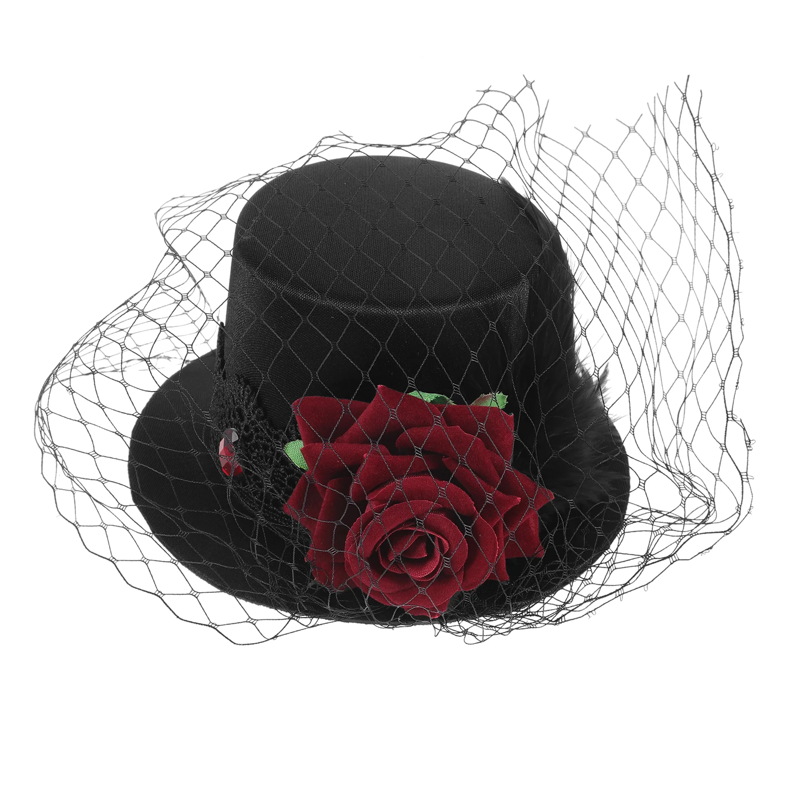 

Rose Lady Bobby Pin Gauze Hairpin Womens Head Bands Hairpins Girl Clip Flower Black Wedding Veil Top Hat