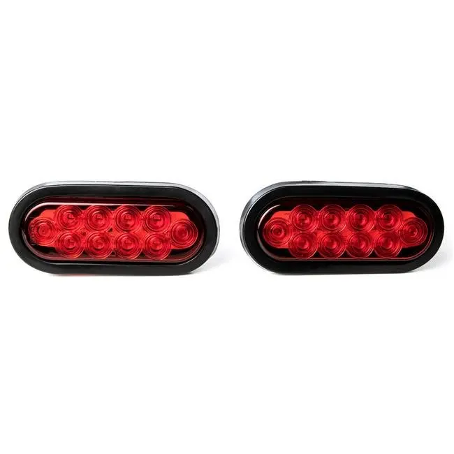 

Kapsco Moto TRL-N10 12V LED Oval Trailer Light Low Profile Kit Tail Stop Turn Running Lights for Boat Trailer Truck Marine,