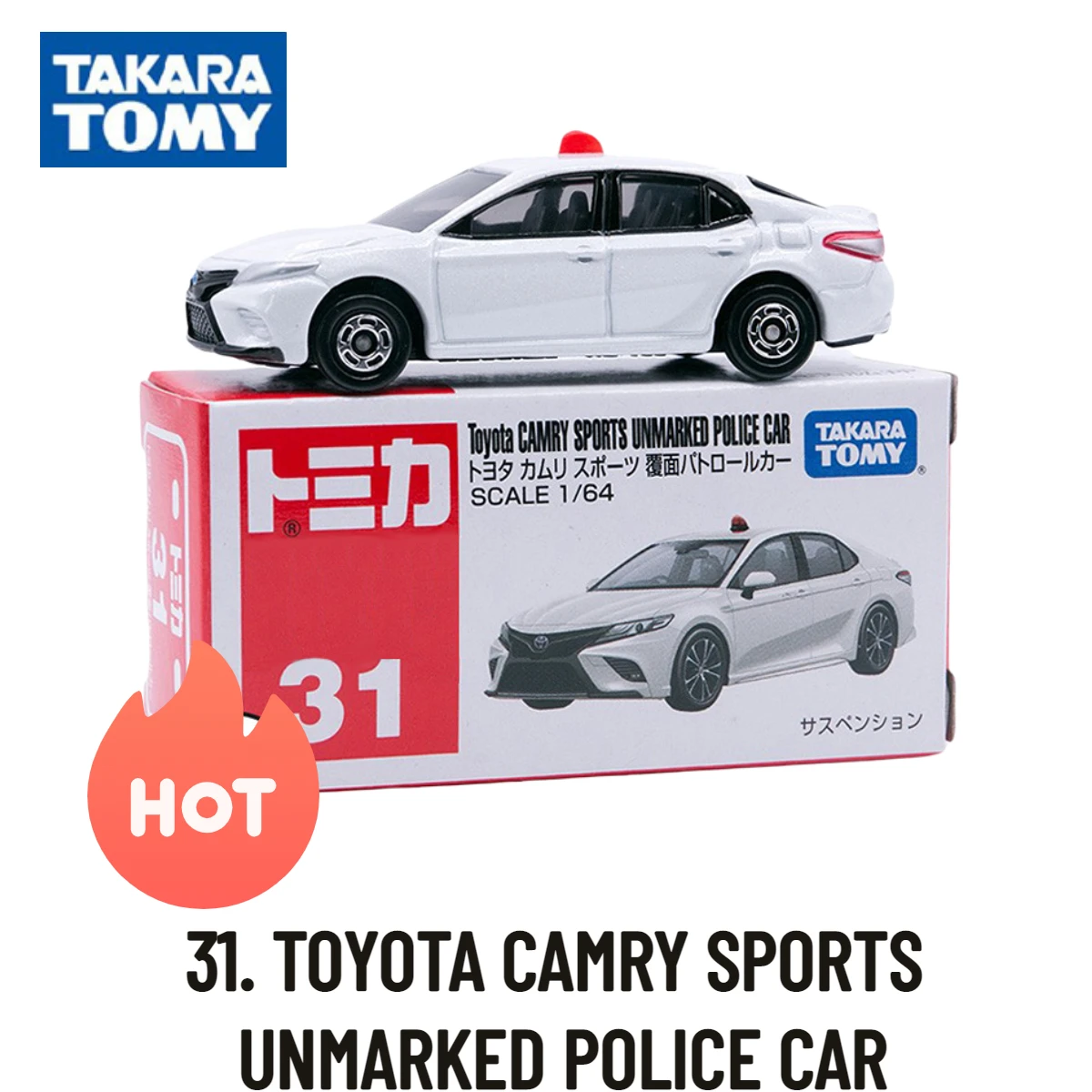 

Takara Tomy Tomica Classic 31-60, TOYOTA CAMRY SPORTS UNMARKED Scale Car Model Replica Collection, Kids Xmas Gift Toys for Boys