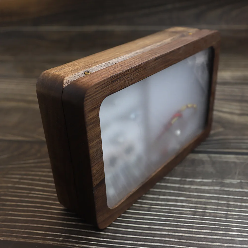 Customised Personalised Solid Black Walnut Beech Wood Jewellery Storage Rings Studs Bracelets Bracelet Display Stand Wholesale