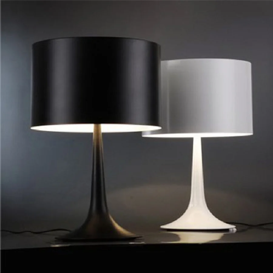

Modern Table Lamp Aluminium table light Bedroom Bedside lamps Metal Black White Art deco Living Room home lighting fixtures