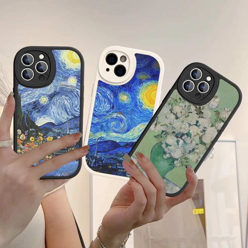 

Van Gogh Starry Sky Art Phone Case Hard Leather For iPhone 14 13 12 Mini 11 14 Pro Max Xs X Xr 7 8 Plus Fundas