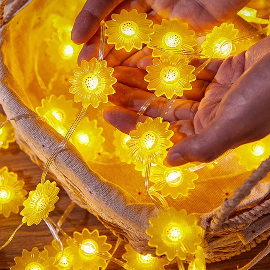 Гирлянсветильник в виде подсолнуха, 10/20/30 м