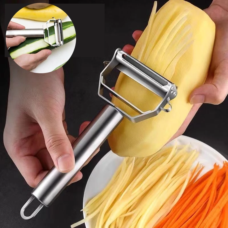 

4In1 Vegetable Peeler Stainless Steel Melon Planer Kitchen Double-Head Peeler Household Multi-function Fruit Vegetable Peeler