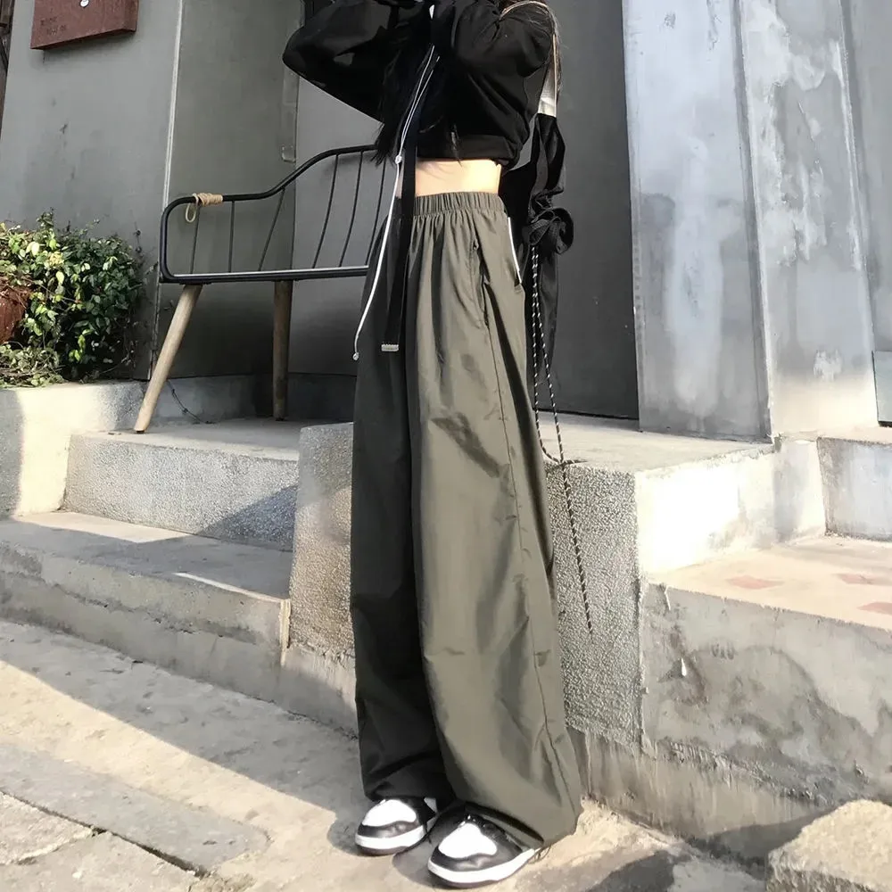 

Vintage Cargo Pants Women Harajuku Baggy Pocket Hip Hop Trousers Loose Casual Korean Fashion High Waist Pants Female Streetwear