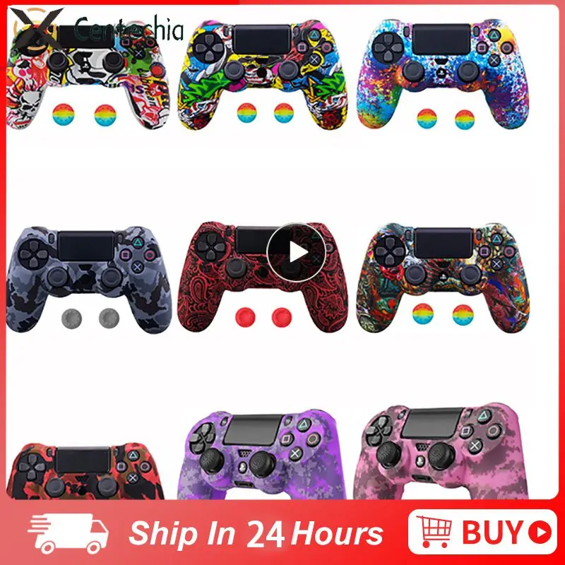

Applicable Thumb Grip Caps for Play Station 4 for Sony Dualshock 4 PS4pro Slim Controller Silicone Camo Case Protective Skin