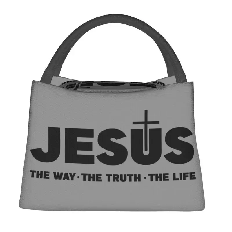 

Jesus Christ The Way The Truth The Life Lunch Boxes for Religion Cross Faith Thermal Cooler Food Insulated Lunch Bag Container