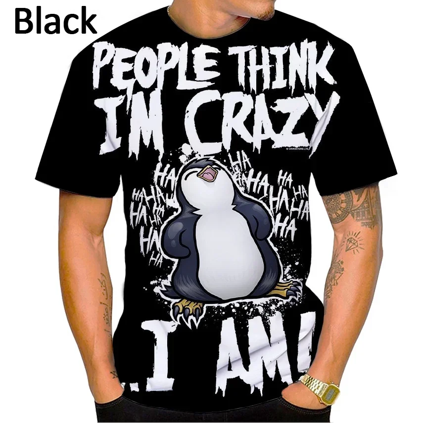 Футболка с 3D-принтом психопингвина забавная уличная одежда унисекс модный топ