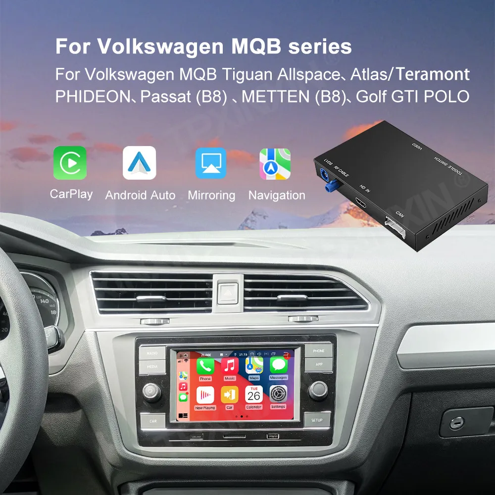 Система Linux для Volkswagen Tiguan Passat Golf беспроводная Carplay Box Android авто FM DSP DAB Wi-Fi GPS RDS
