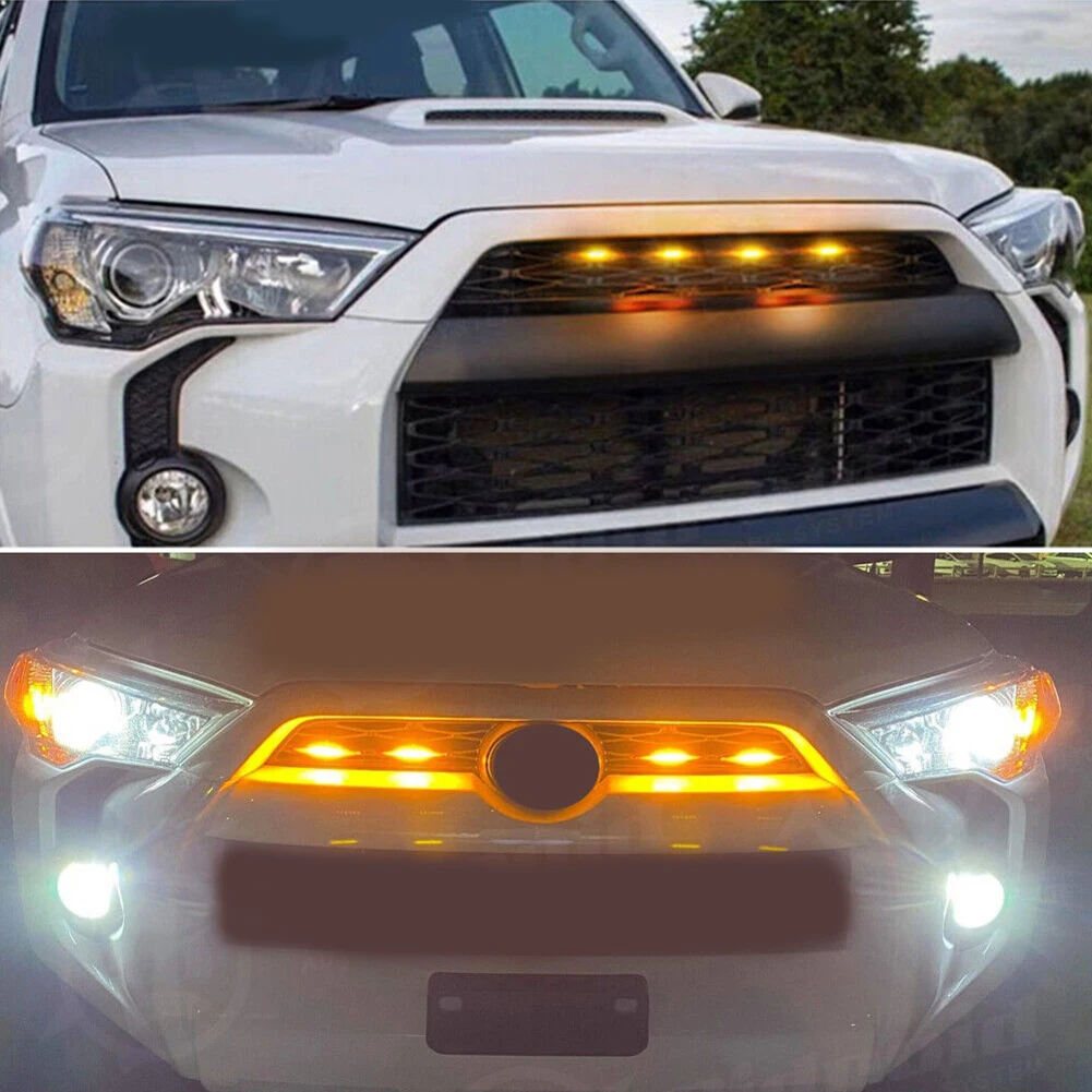 

4PCS Amber LED Grille Lights W/Harness For Toyota Pro For 4Runner 2014-2021 Waterproof Front Grill Lights 12-24V Car Light