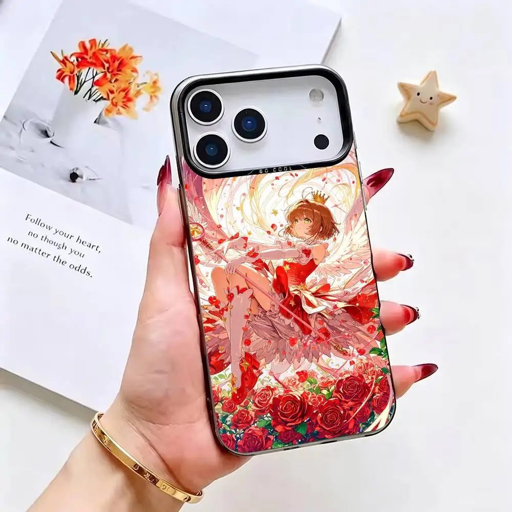 Фото Аниме C-Cardcaptor S-Sakura Цветной серебристый чехол для iPhone 17 16 15 14 13 12 11 Pro Max с бампером №2