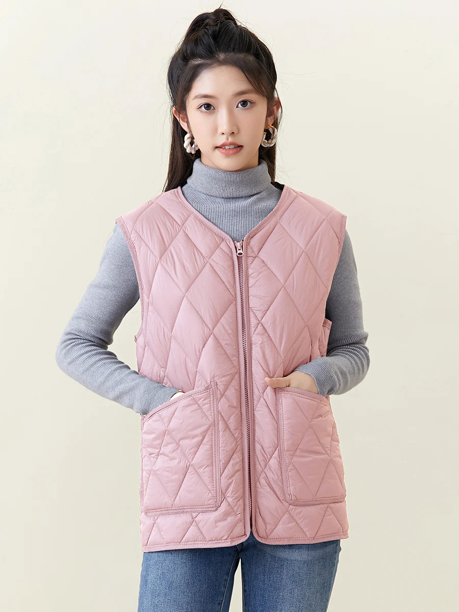 Жилет на флисовой подкладке женский пуховый хлопковый жилет молнии для среднего