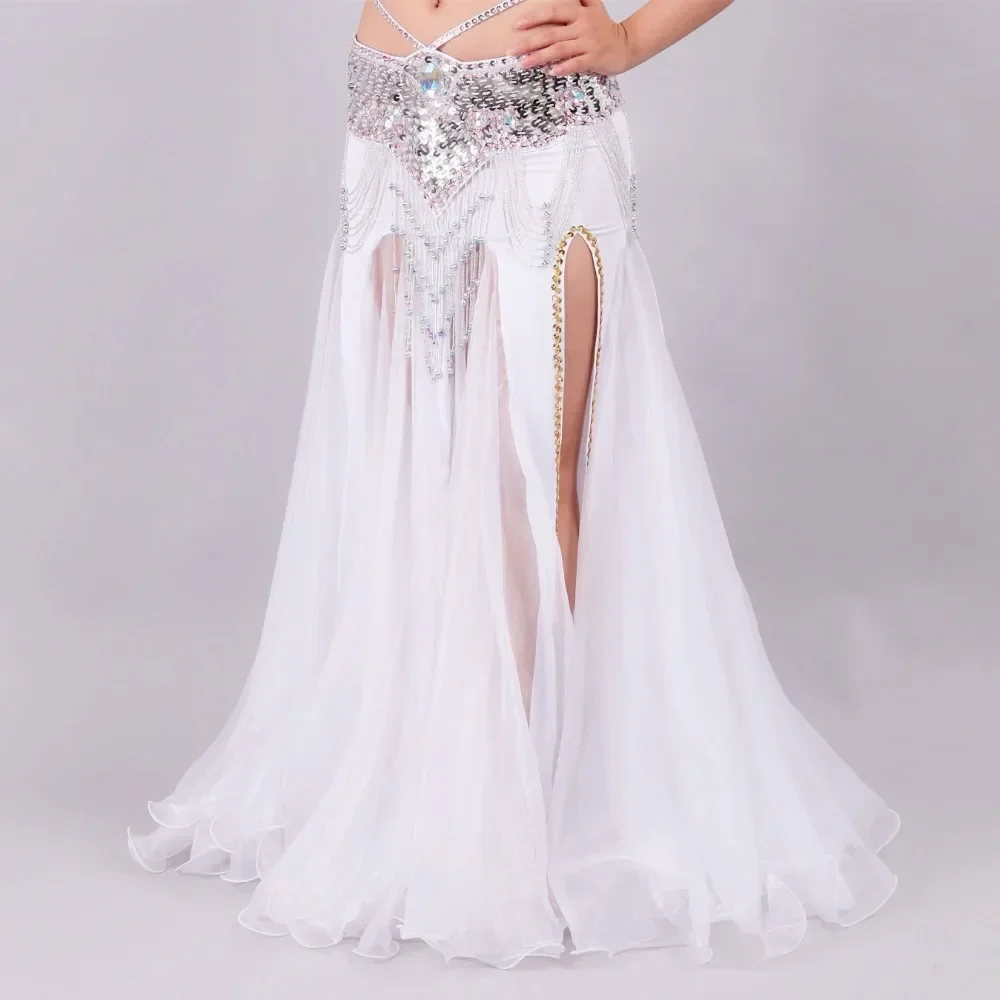 Женская длинная юбка-годе для танца живота профессиональная юбка с блестками без