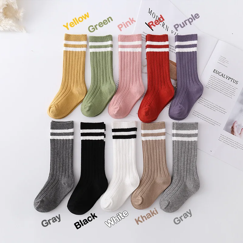 

1 Pair Kids Boy Girl Sock Korean Fashin Solid Color Calf Sock for Children Spring Autumn Warm Cotton Simplicity School Sock