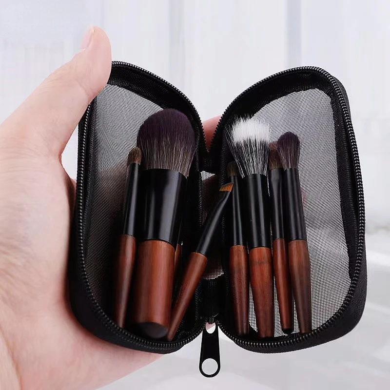 

9pcs Protable Makeup Brushes Set Mini Cosmetic Brush Powder Foundation Blush Blooming Eyebrow Eyeshadow Blending Brush Kit tools