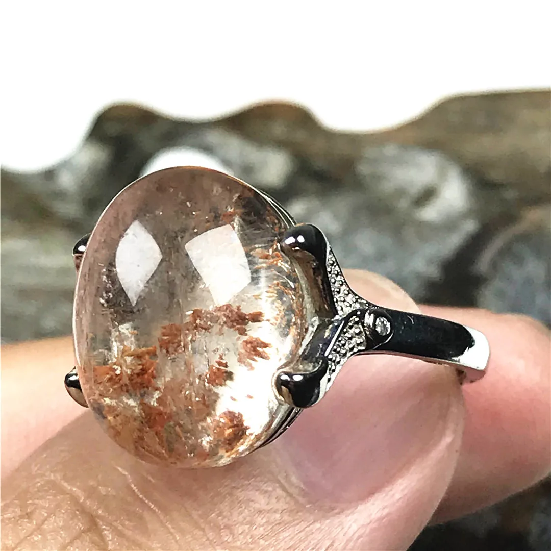 Кольцо с природным призраком Фантом кварц ювелирные изделия для женщин и мужчин