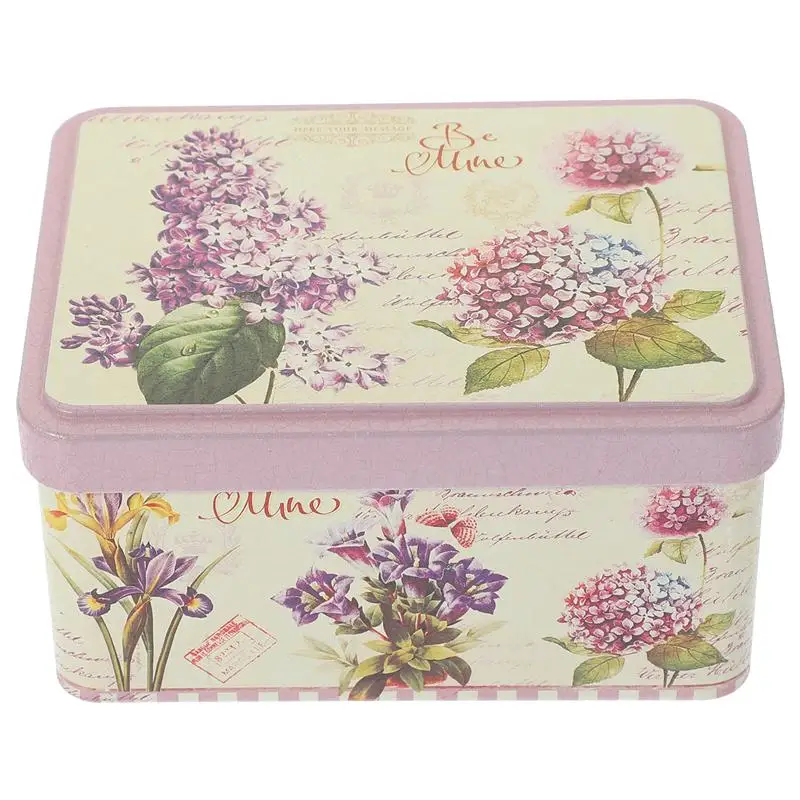 

Empty Rectangular Shaped Tinplate Cookies Storage Box Candy Storage Container