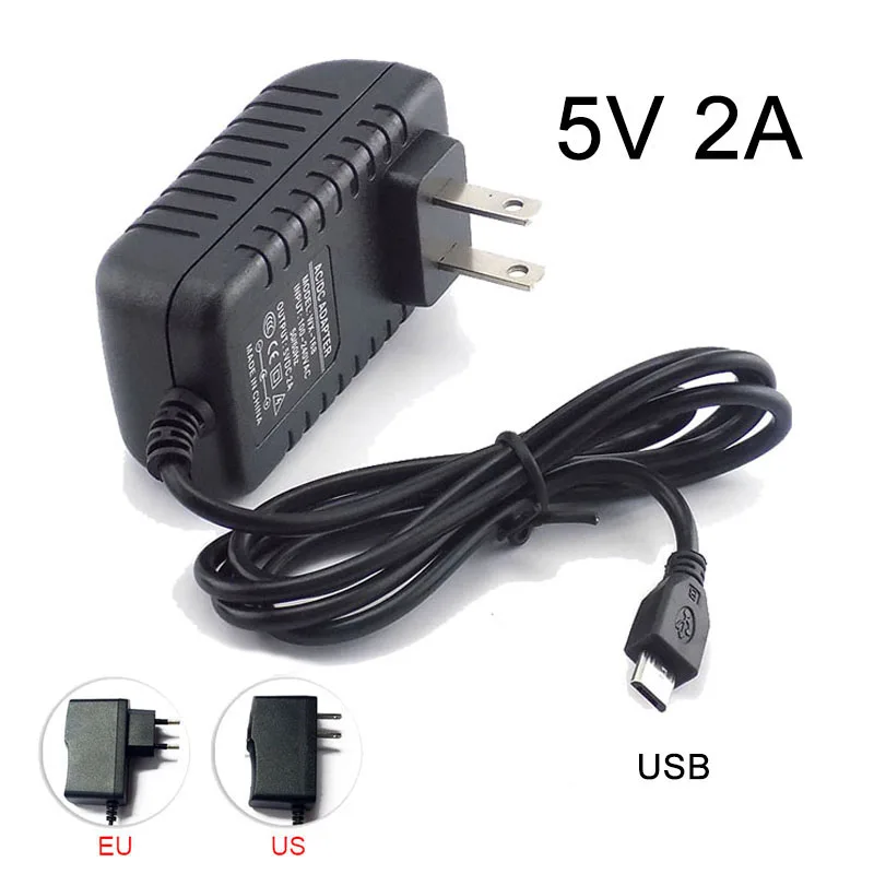 

Micro USB 5V 2A AC DC Power Adapter EU US Plug 100V~240V 2000mA Charger Supply For Raspberry Pi Zero Tablet PC w1