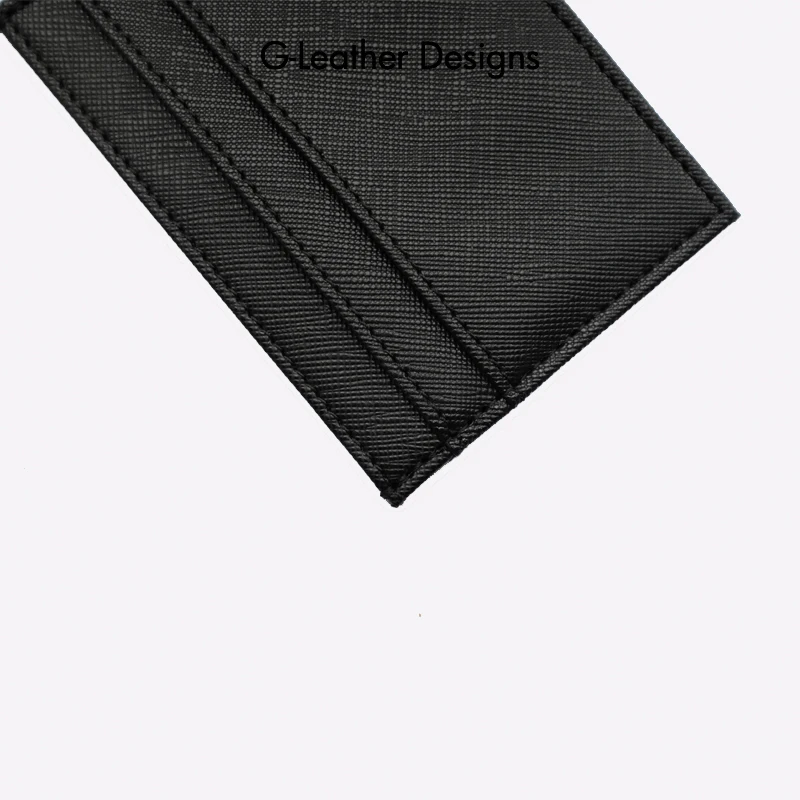 Free Custom Name Initials Vegan Leather card holder High Quality Pu Leather Credit Card Wallet ID Card Case With 5 Card slots