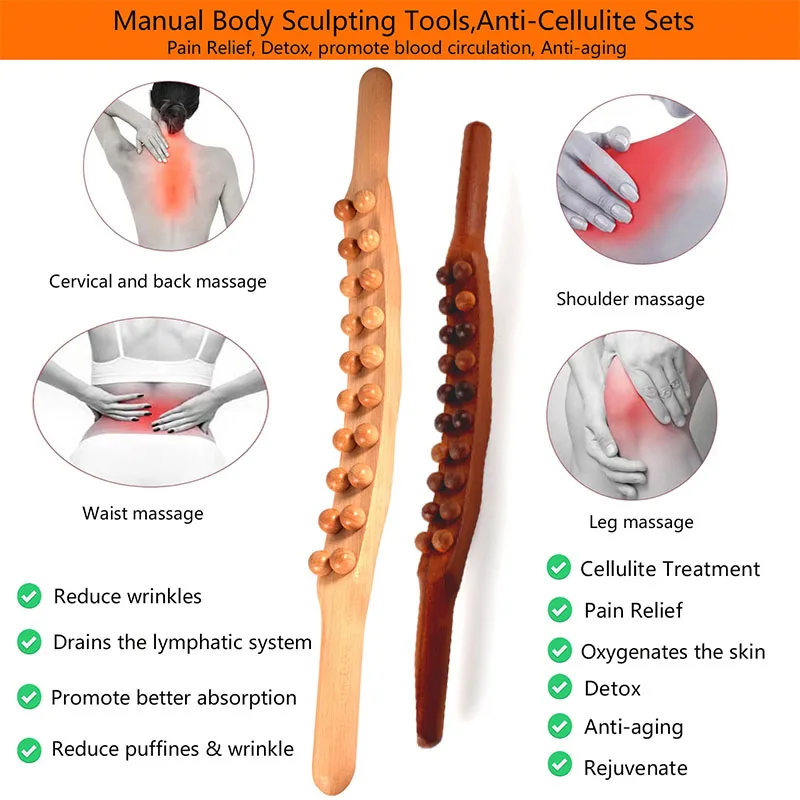 Gua Sha Massage Stick Muscle Relaxation Massage Tool Body Back Scrapping Massager Lymphatic Drainage Guasha Massage Therapy