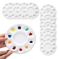 round paint tray palette watercolor paint palette with 10 wells white art painting tray palettes washable and reusable practical