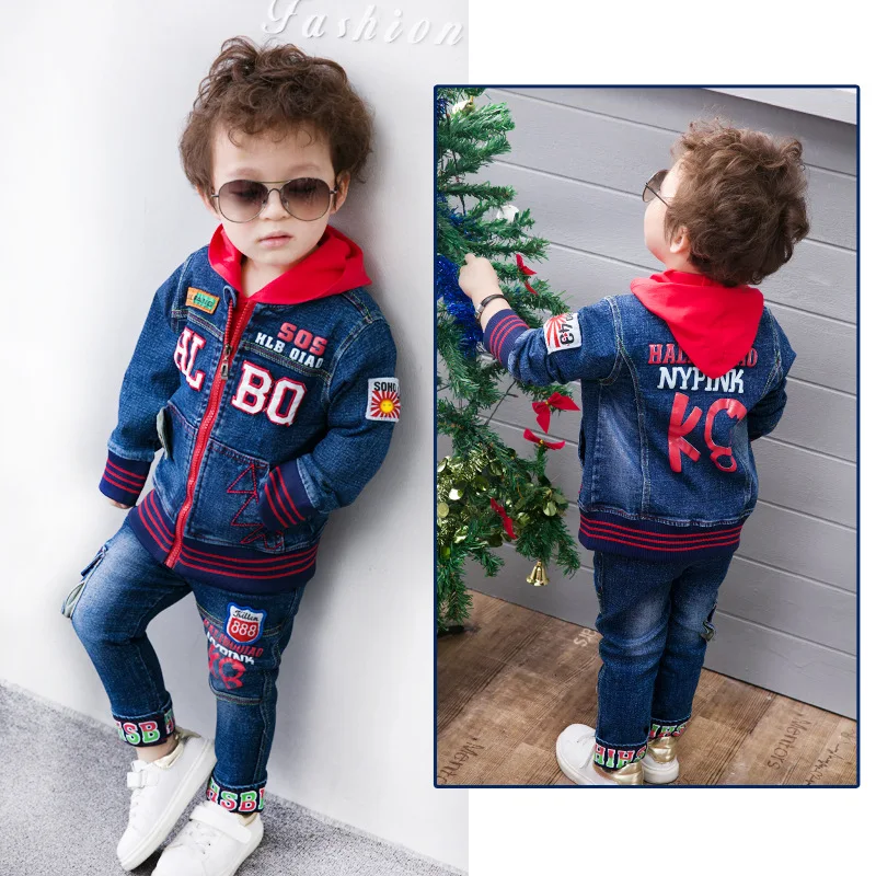 

3 шт., детский джинсовый костюм для мальчиков и девочек