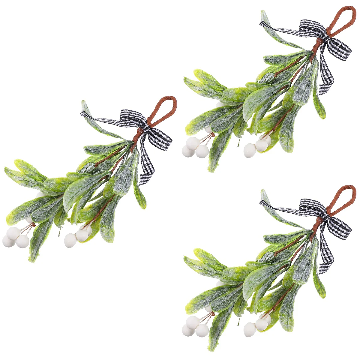 

Mistletoe Artificial Picks Christmas Branches Fake Pickflower Ornament Pine Hanging Frostedornaments Bouquet Stem Faux