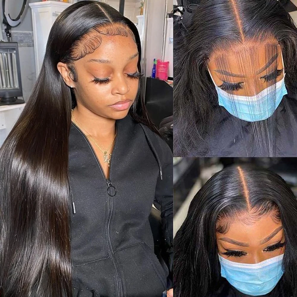 Парик женский прямой из 180% человеческих волос 38/40 дюймов 13x4/13x6