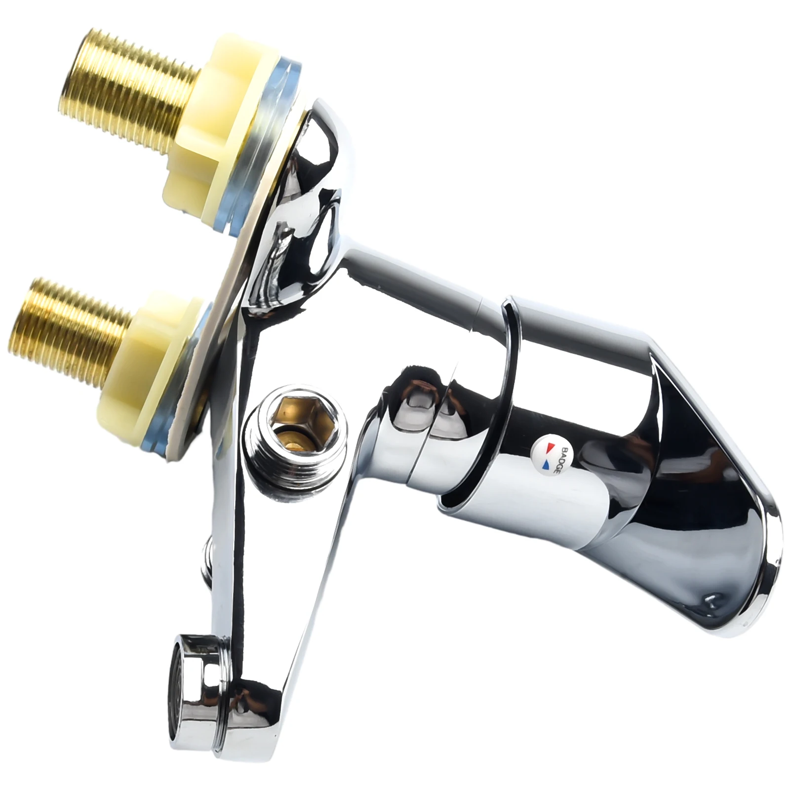 

Смеситель для ванной комнаты, кран для раковины, из цинкового сплава, с двойным отверстием, одна ручка для горячей и холодной воды