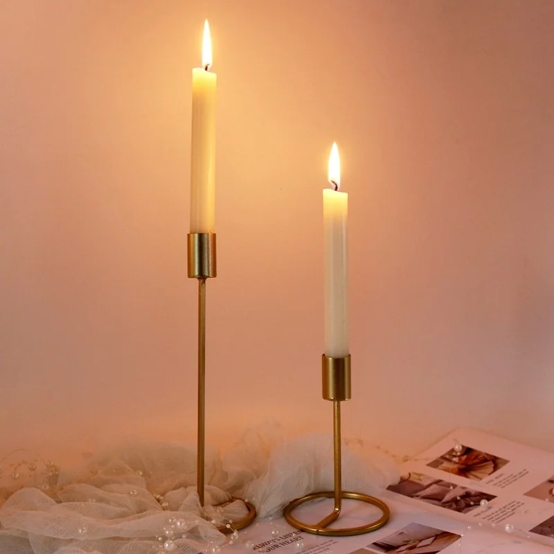 

Candlestick Table Iron Household Living Room Table Candlelight Dinner Props Romantic Decorations decorative candles wedding