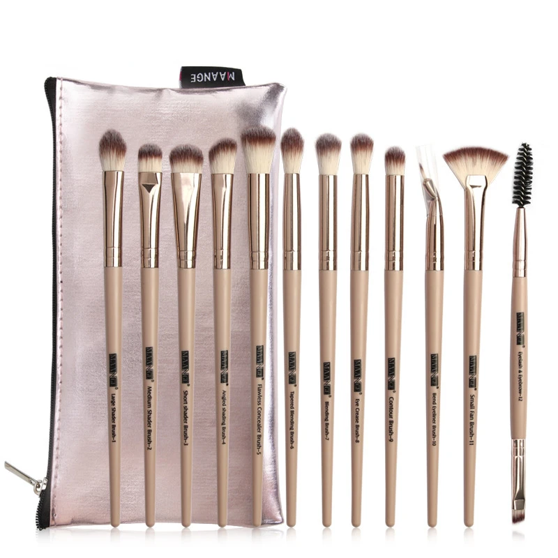 Набор кистей для макияжа 12 шт. косметическая пудра тени век основа румяна