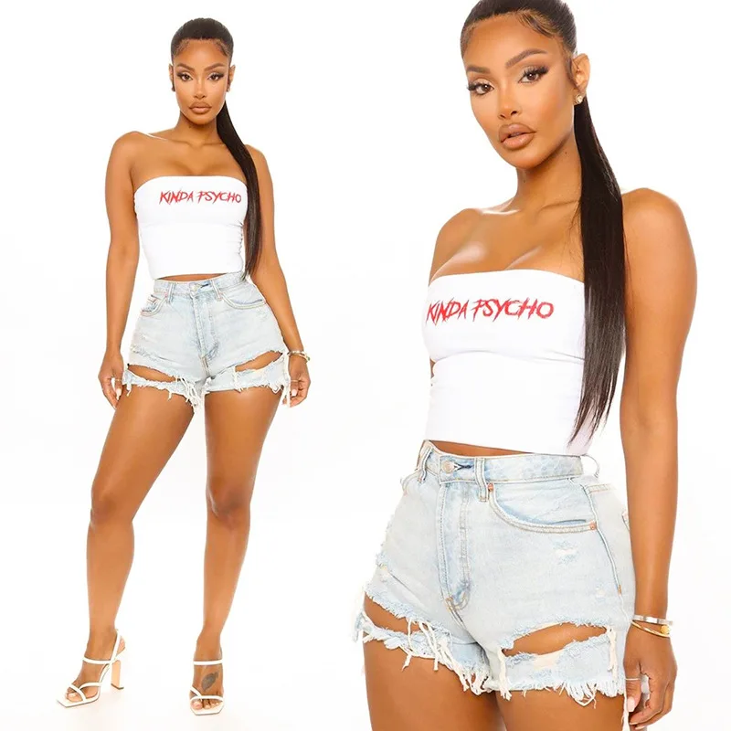 

2022 Letters Print Sexy Tank Tube Tops Cropped Spring Women Fashion Streetwear Outfits Club Y2k Tees Tank Top Women Cropped