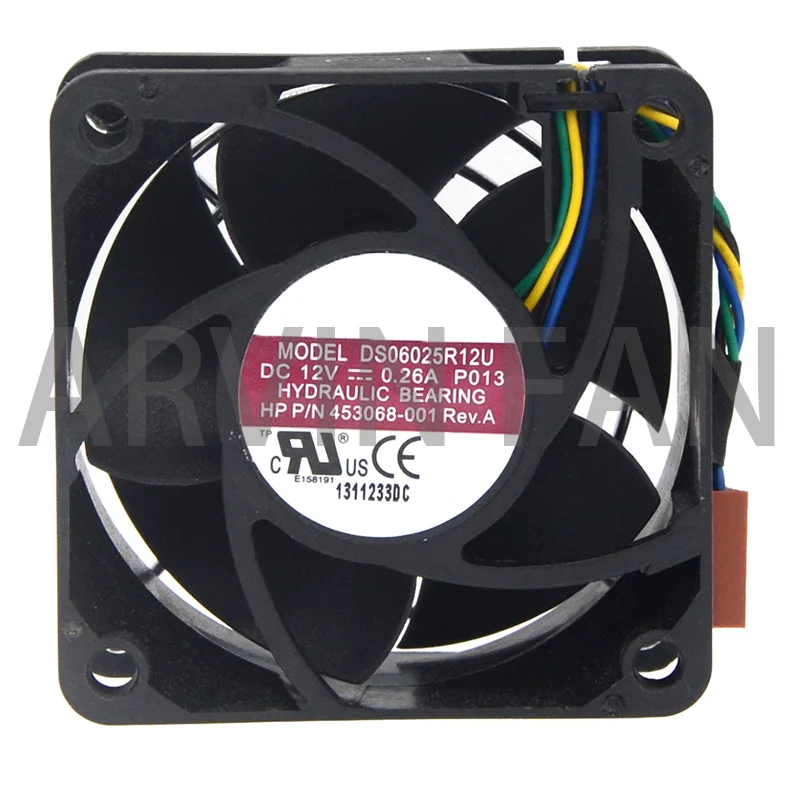 1 шт. DS06025R12U Новый DC 12В 0.26A 4-проводный 4-контактный разъем 60 мм 60x60x25 мм серверные квадратные вентиляторы охлаждения 1 шт. DS06025R12U Новый DC 12В 0.26A 4-проводный 4-контактный разъем 60 мм 60x60x25 мм серверные квадратные вентиляторы охлаждения