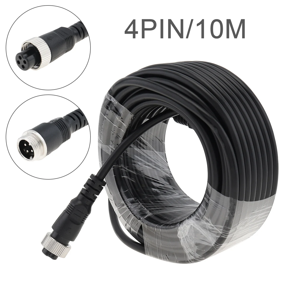 

4 Pin 10M Connector Plug Power AV Video Extension Cable for Car Truck BUS Caravans Motor home Reverse Parking Camera Monitors