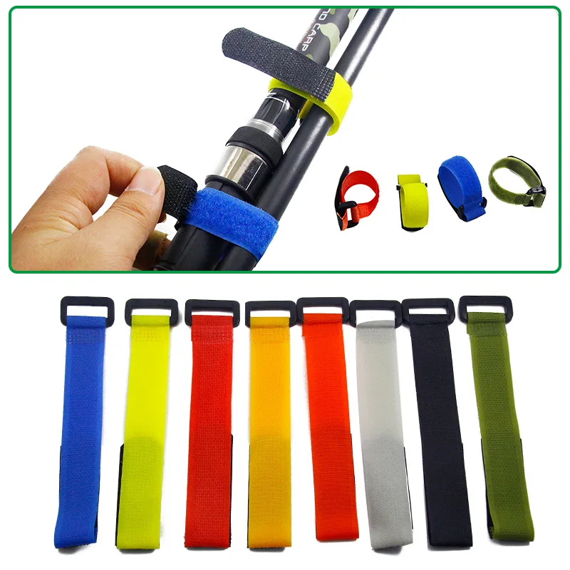 

10PCS Fishing Rod Tie Holders Straps Belts Suspenders Fastener Hook Loop Cable Cord Ties Belt Fishing Tools Accessories
