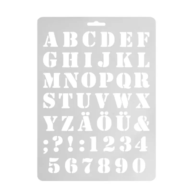 

Kids Drawing Practice Tools with Hollow Design for Kids Preschool Toy Plastic Multiple Letters Masking Spray Stencil