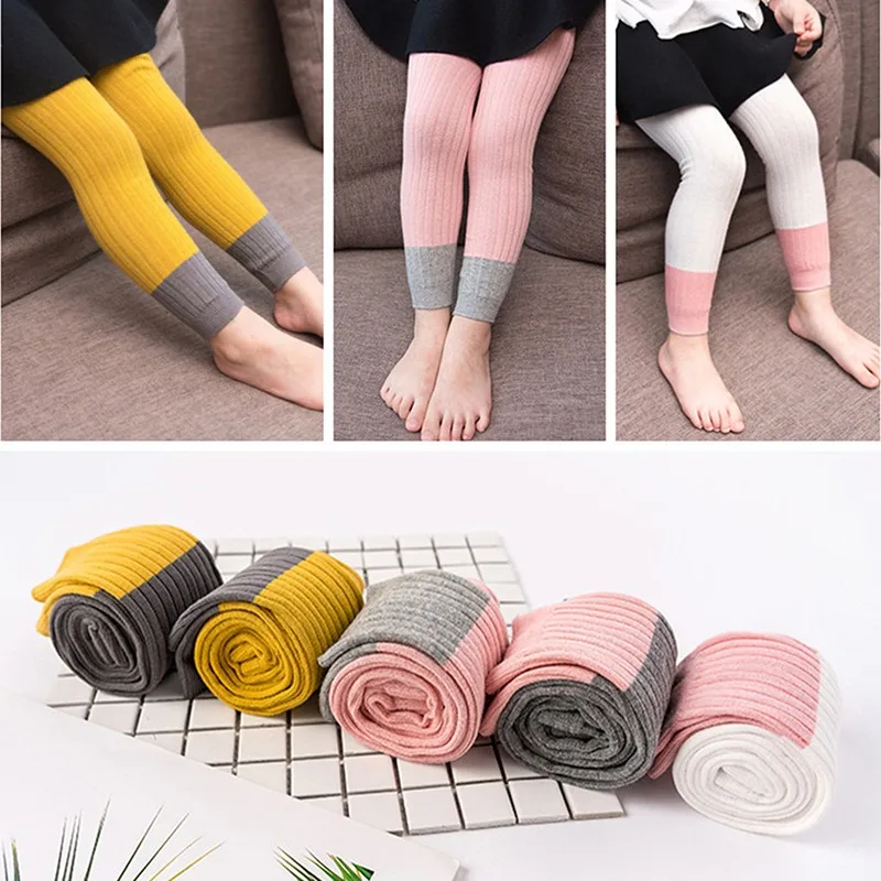 

Double Needle Patchwork Cotton Leggings for Girls Spring Autumn Leggings for Children Fashionable Legging Infantil