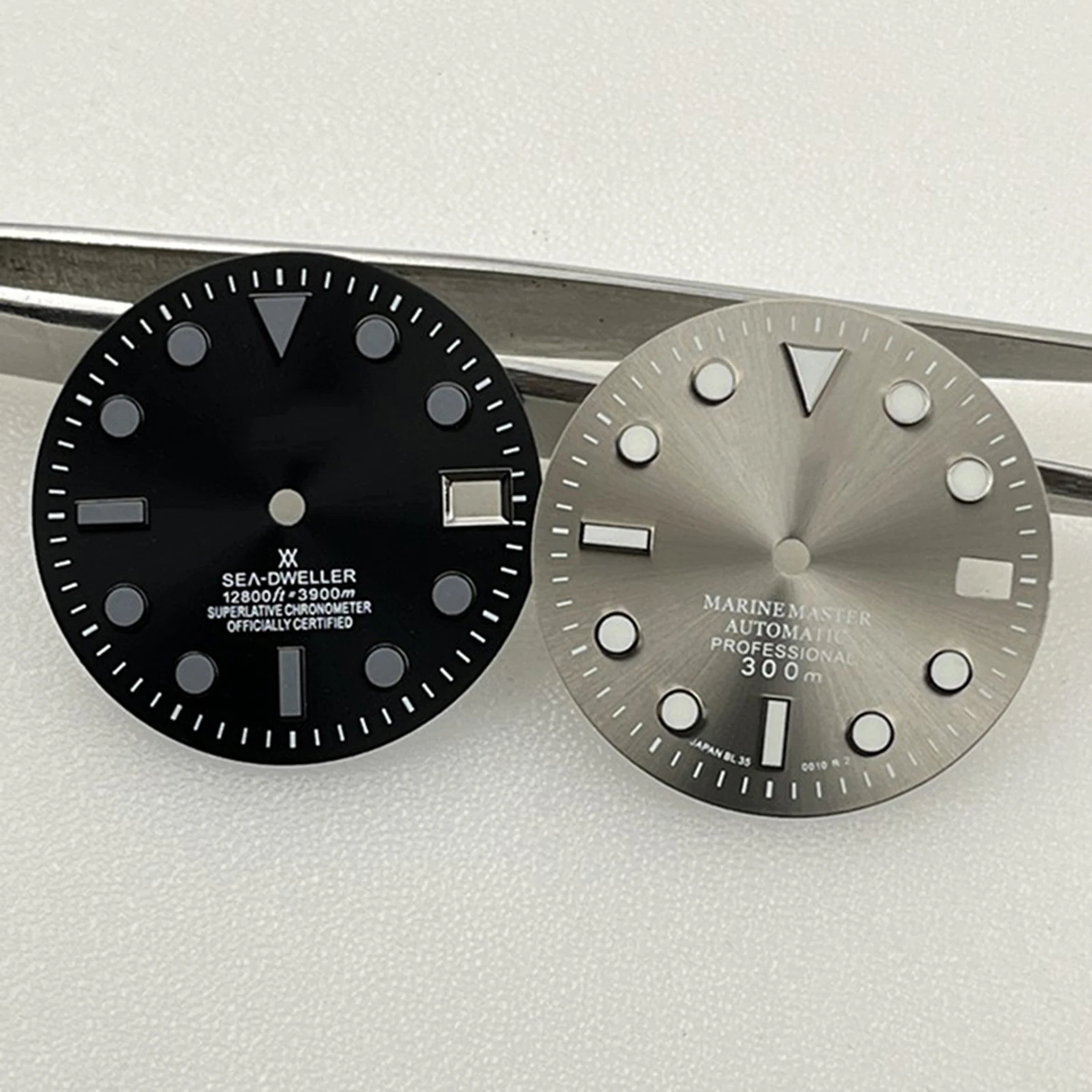 

28.5MM Matte Black Watch Dial Green Luminous Watch Dial for NH35 NH36 Movement Mechanical Diving Modification Watch Accessories