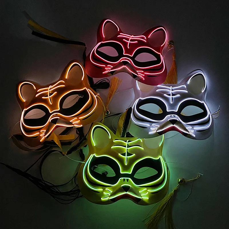 Хэллоуин ужасная маска клоуна смешанных цветов Светодиодная маскарадные маски