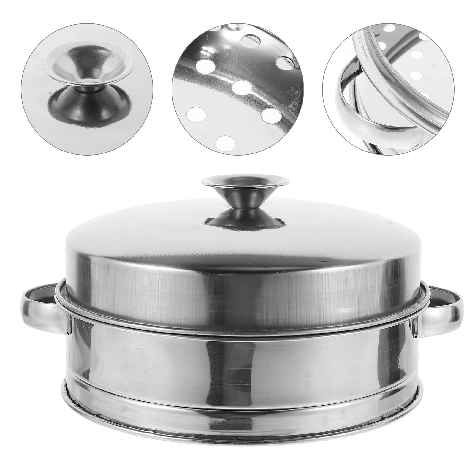 

Steamer Pot Steaming Basket Insert Cake Accessoriess Lidded Meat Food Rack Holder Vegetables