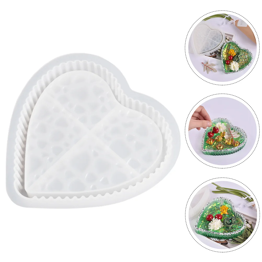 

Molds Heart Resin Silicone Mold Epoxy Casting 5X8 Frames Picture Jewelry Coaster Box Function Multi Diy Household Decor Bowl