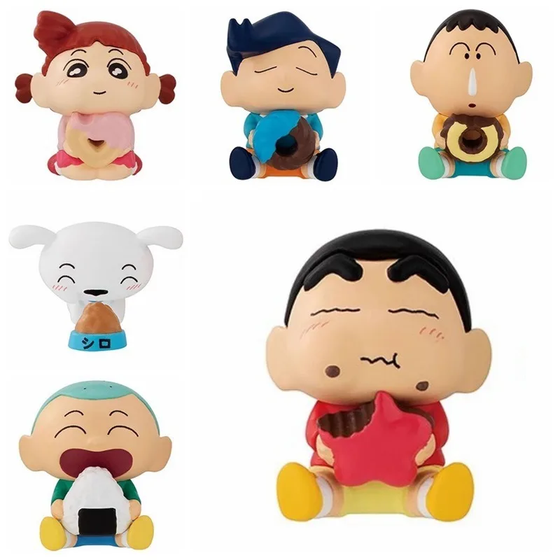 

BANDAI gashapon toys Crayon Shin-chan Mogu Mogu Party kawaii Shin-chan Kazama-kun cute eating appearance capsule figures