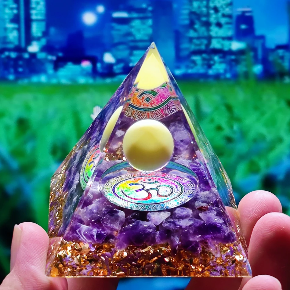 

Tree of Life Orgonite Pyramid Healing Crystals Energy Reiki Chakra Multiplier Amethyst Meditation Lucky Gather Wealth Stone New