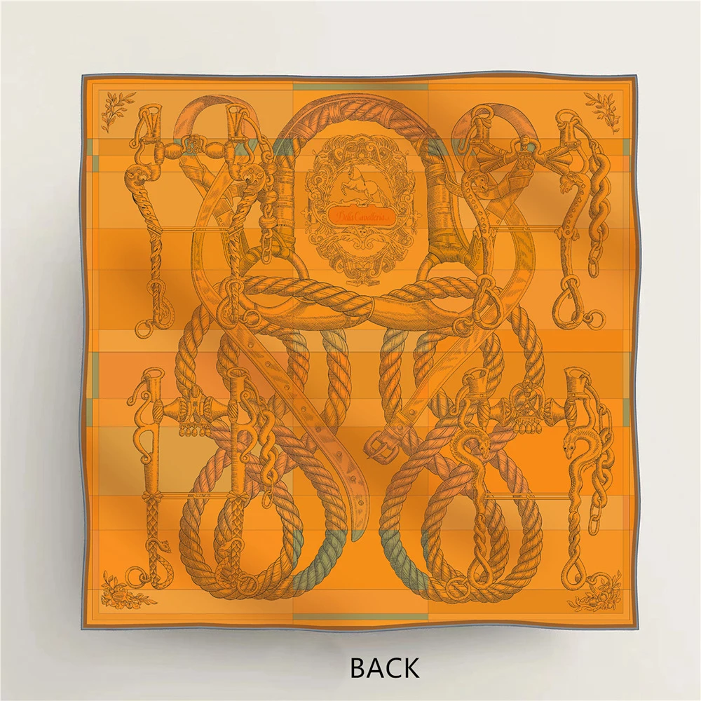 Роскошный саржевый шелковый шарф с двойным принтом 90 см квадратные банданы